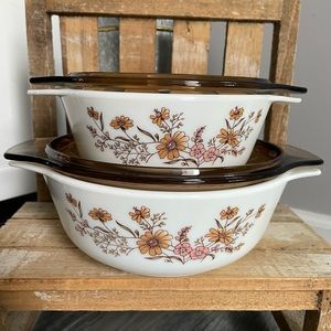 Pyrex Country Woodland from England Set of 2